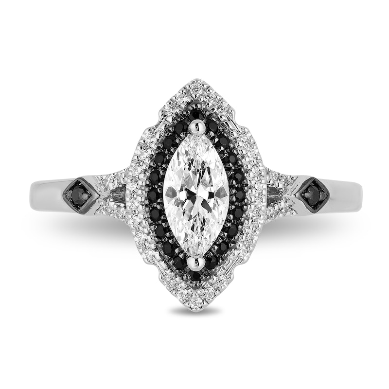 Enchanted Disney Villains Maleficent 0.69 CT. T.W. Enhanced Black and White Diamond Engagement Ring in 14K White Gold