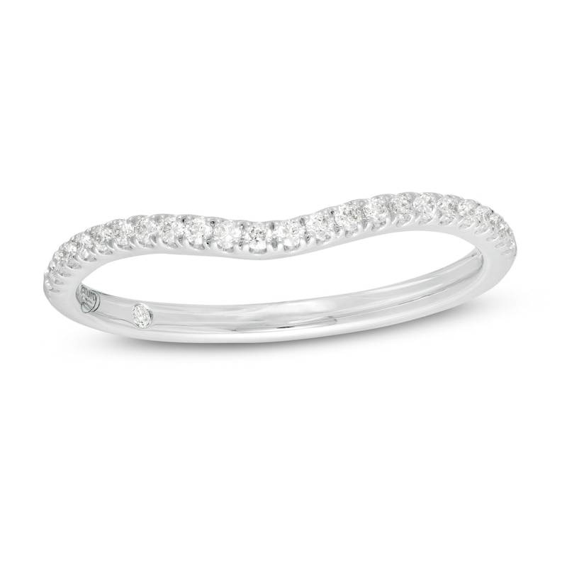 Emmy London 0.145 CT. T.W. Certified Diamond Contour Wedding Band in 18K White Gold (F/VS2)|Peoples Jewellers