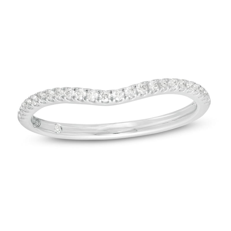 Emmy London 0.145 CT. T.W. Certified Diamond Contour Wedding Band in 18K White Gold (F/VS2)