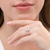 Thumbnail Image 1 of Emmy London 0.80 CT. T.W. Certified Oval Diamond Scallop Frame Engagement Ring in 18K White Gold (F/VS2)