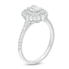 Thumbnail Image 2 of Emmy London 0.80 CT. T.W. Certified Oval Diamond Scallop Frame Engagement Ring in 18K White Gold (F/VS2)
