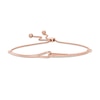 Thumbnail Image 1 of Love + Be Loved 0.10 CT. T.W. Diamond Loop Bolo Bracelet in 10K Rose Gold - 9.0"