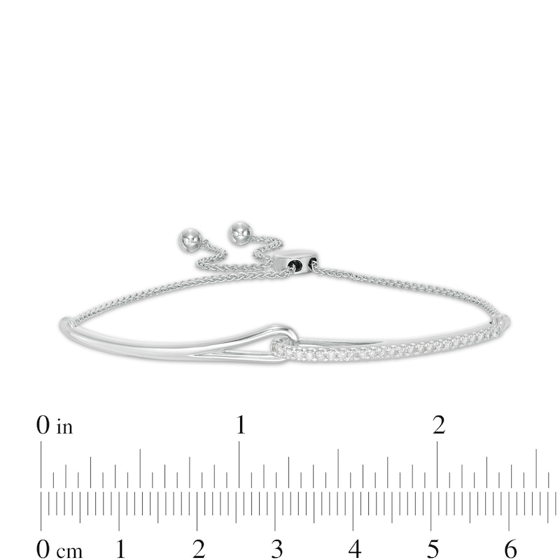 Main Image 3 of Love + Be Loved 0.25 CT. T.W. Diamond Loop Bolo Bracelet in 10K White Gold - 9.0"
