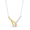 Thumbnail Image 1 of Love + Be Loved 0.10 CT. T.W. Diamond Loop Necklace in Sterling Silver and 10K Gold