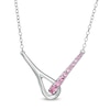 Thumbnail Image 0 of Love + Be Loved Lab-Created Pink Sapphire Loop Necklace in Sterling Silver