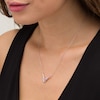 Thumbnail Image 1 of Love + Be Loved Lab-Created Pink Sapphire Loop Necklace in Sterling Silver
