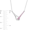 Thumbnail Image 2 of Love + Be Loved Lab-Created Pink Sapphire Loop Necklace in Sterling Silver