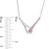Thumbnail Image 3 of Love + Be Loved Lab-Created Pink Sapphire Loop Necklace in Sterling Silver