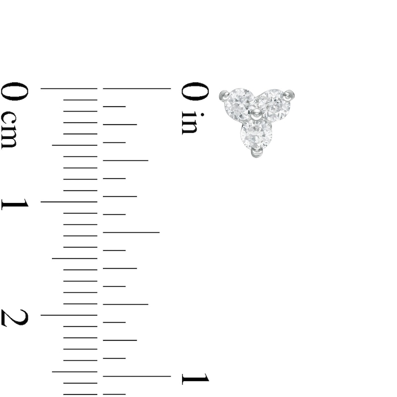 Main Image 3 of 0.45 CT. T.W. Diamond Past Present Future® Stud Earrings in 10K White Gold