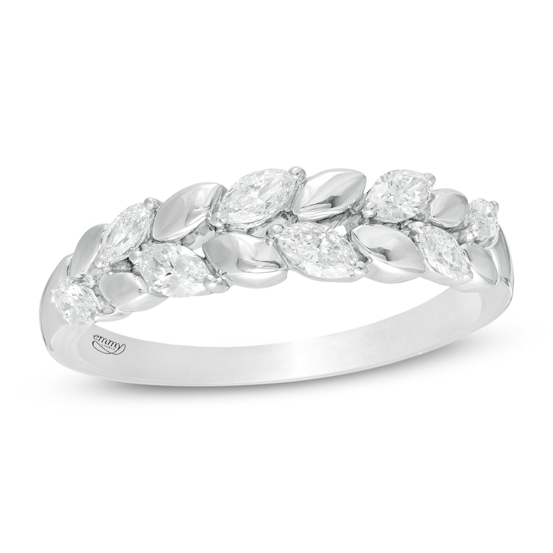 Emmy London 0.50 CT. T.W. Certified Marquise Diamond Leaf Vine Band in 18K White Gold (F/VS2)