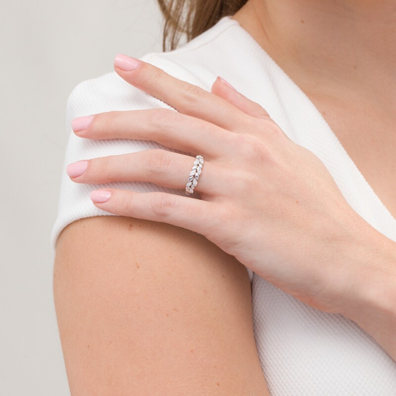 Main Image 2 of Emmy London 0.50 CT. T.W. Certified Marquise Diamond Leaf Vine Band in 18K White Gold (F/VS2)