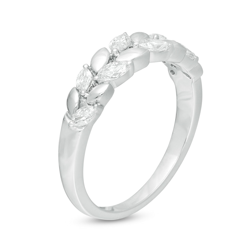 Main Image 3 of Emmy London 0.50 CT. T.W. Certified Marquise Diamond Leaf Vine Band in 18K White Gold (F/VS2)