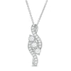 0.50 CT. T.W. Diamond Past Present Future® Bypass Swirl Pendant in 10K White Gold
