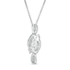 Thumbnail Image 2 of 0.50 CT. T.W. Diamond Past Present Future® Bypass Swirl Pendant in 10K White Gold