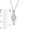 0.50 CT. T.W. Diamond Past Present Future® Bypass Swirl Pendant in 10K White Gold