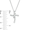 0.145 CT. T.W. Diamond Past Present Future® Curved Cross Pendant in 10K White Gold