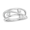 Thumbnail Image 0 of 0.29 CT.T.W. Past Present Future® Diamond Crossover Ring in 10K White Gold