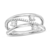 Thumbnail Image 1 of 0.29 CT.T.W. Past Present Future® Diamond Crossover Ring in 10K White Gold