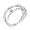 Thumbnail Image 3 of 0.29 CT.T.W. Past Present Future® Diamond Crossover Ring in 10K White Gold