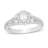 Thumbnail Image 1 of Emmy London 1.00 CT. T.W. Certified Oval Diamond Frame Split Shank Engagement Ring in 18K White Gold (F/VS2)