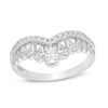 Thumbnail Image 1 of Emmy London 0.40 CT. T.W. Certified Pear-Shaped Diamond Crown Band in 18K White Gold (F/VS2)
