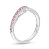 Thumbnail Image 3 of Love + Be Loved Lab-Created Pink Sapphire Heart Loop Ring in Sterling Silver