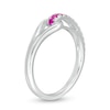 Thumbnail Image 2 of Love + Be Loved Lab-Created Ruby Heart Loop Ring in Sterling Silver