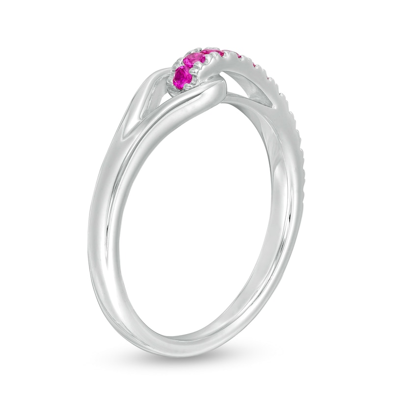 Love + Be Loved Lab-Created Ruby Heart Loop Ring in Sterling Silver