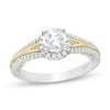 Thumbnail Image 0 of Enchanted Disney Anna 0.95 CT. T.W. Diamond Frame Split Shank Engagement Ring in 14K Two-Tone Gold