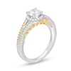 Thumbnail Image 2 of Enchanted Disney Anna 0.95 CT. T.W. Diamond Frame Split Shank Engagement Ring in 14K Two-Tone Gold