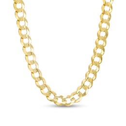 7.0mm Solid Curb Chain Necklace in 10K Gold - 22&quot;