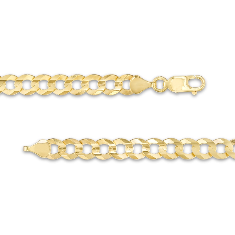 7.0mm Curb Chain Necklace in Solid 10K Gold - 22"
