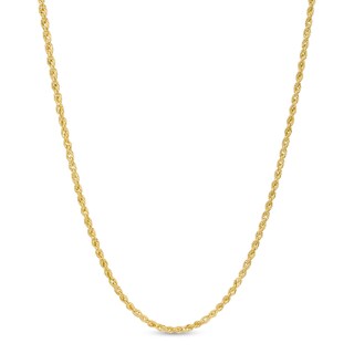 1.6mm Glitter Rope Chain Necklace in Hollow 14K Gold – 22"
