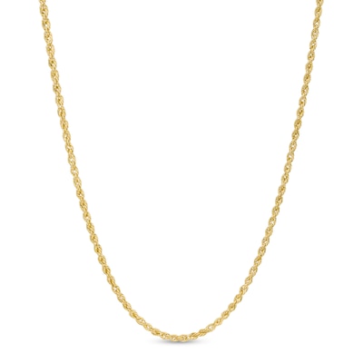 1.6mm Glitter Rope Chain Necklace in Hollow 14K Gold – 22"