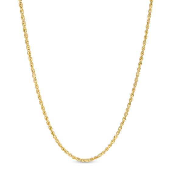 1.6mm Glitter Rope Chain Necklace in Hollow 14K Gold – 22"