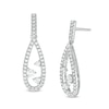0.37 CT. T.W. Diamond Past Present Future®Teardrop-Shaped Earrings in 10K White Gold