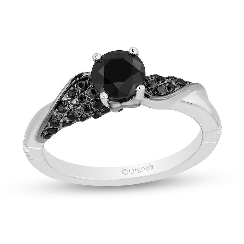 Enchanted Disney Villains Maleficent 0.80 CT. T.W. Enhanced Black Diamond Engagement Ring in 14K White Gold|Peoples Jewellers