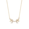 Thumbnail Image 1 of Enchanted Disney Anna 0.18 CT. T.W. Diamond Double Wheat Necklace in 10K Gold