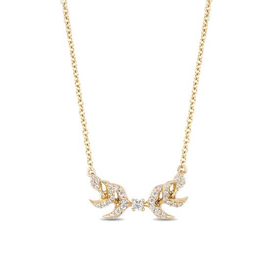 Enchanted Disney Anna 0.18 CT. T.W. Diamond Double Wheat Necklace in 10K Gold