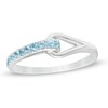 Thumbnail Image 1 of Love + Be Loved Blue Topaz Heart Loop Ring in Sterling Silver