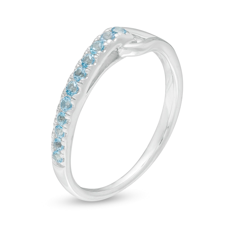 Main Image 3 of Love + Be Loved Blue Topaz Heart Loop Ring in Sterling Silver