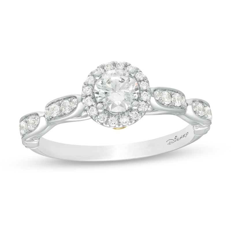 Enchanted Disney Tiana 0.69 CT. T.W. Diamond Frame Engagement Ring in 14K Two-Tone Gold