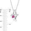 Thumbnail Image 2 of Simulated Birthstone and Diamond Accent Paw Print and Dog Bone Charm Pendant in Sterling Silver (1 Stone and Line)