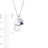 Thumbnail Image 3 of Heart-Shaped Simulated Birthstone Engravable Paw Print and Dog Tag Charm Pendant in Sterling Silver (1 Stone and Line)