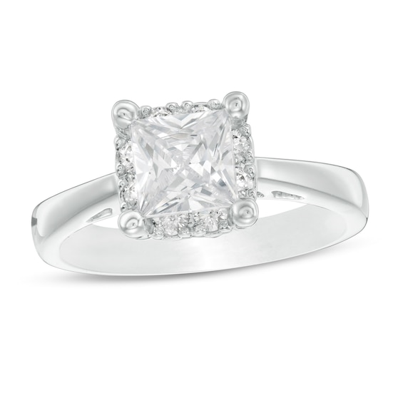 1.50 CT. T.W. Certified Canadian PrincessCut Diamond Frame Engagement