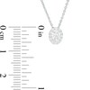 0.29 CT. T.W. Certified Oval Diamond Frame Pendant in 14K White Gold (I/SI2) - 19"