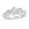 Thumbnail Image 0 of 0.29 CT. T.W. Past Present Future® Bypass Twist Ring in 10K White Gold