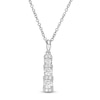 0.45 CT. T.W. Diamond Past Present Future®Graduated Linear Pendant in 10K White Gold