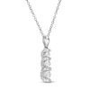 0.45 CT. T.W. Diamond Past Present Future®Graduated Linear Pendant in 10K White Gold