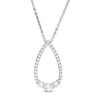 Thumbnail Image 0 of 0.37 CT. .TW. Diamond Past Present Future® Teardrop-Shaped Outline Pendant in 10K White Gold